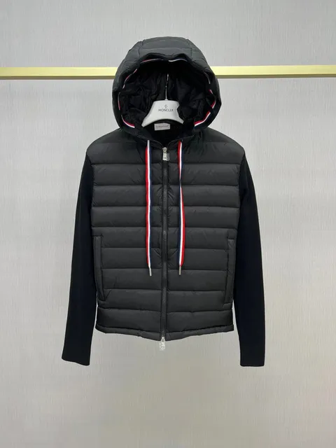 Moncler Hybrid Hooded Jacket Ribbed Sleeve