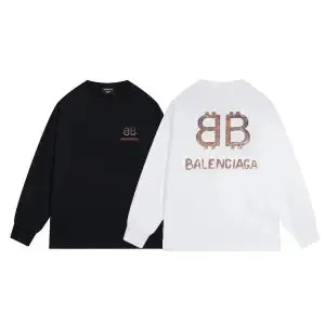 Balenciaga Long-Sleeve Tee BB Logo Print