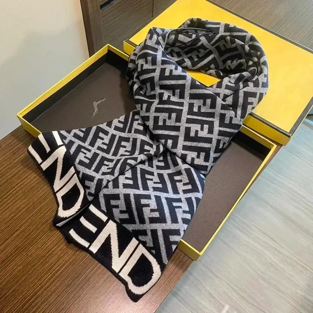 Fendi FF Logo Scarf Monogram Knit