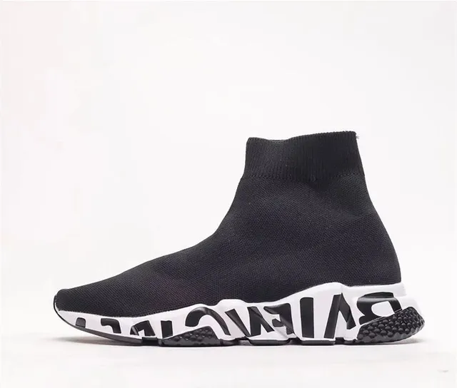 Balenciaga Speed Trainer Black White Logo