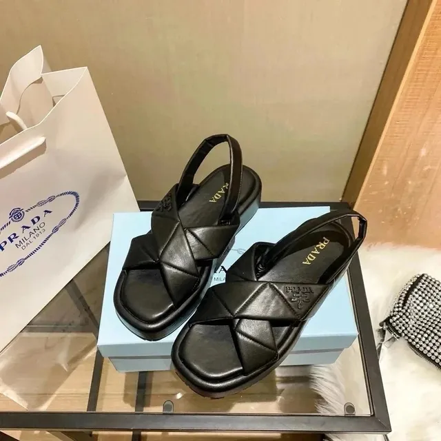 Prada Cleated Sandal Quilted Leather