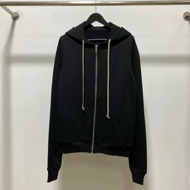 Rick Owens Zip-Up Hoodie Minimalist