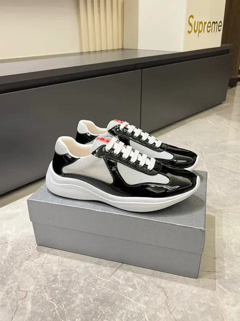 Prada Linea Rossa Sneaker Black and White Patent
