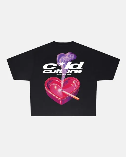 Heart-shaped ashtray-black