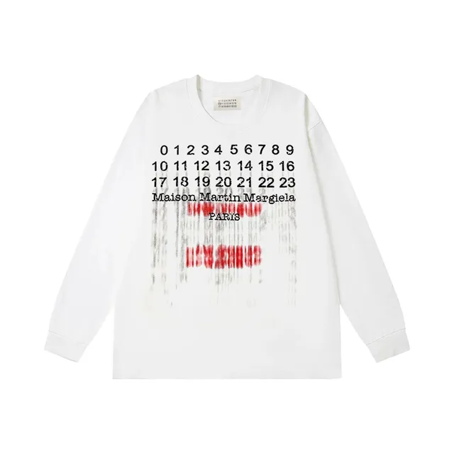 Maison Margiela Long-Sleeve Tee Number Print