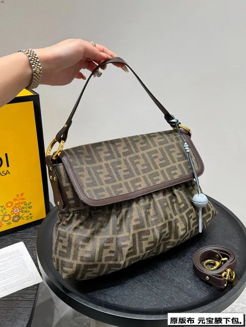 Fendi Baguette FF Logo Canvas