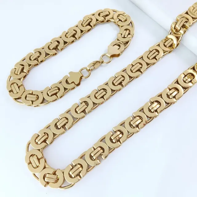 11mm金色套装 手链23cm+项链55cm