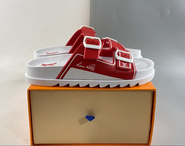 Louis Vuitton LV Trainer Slide Monogram Red