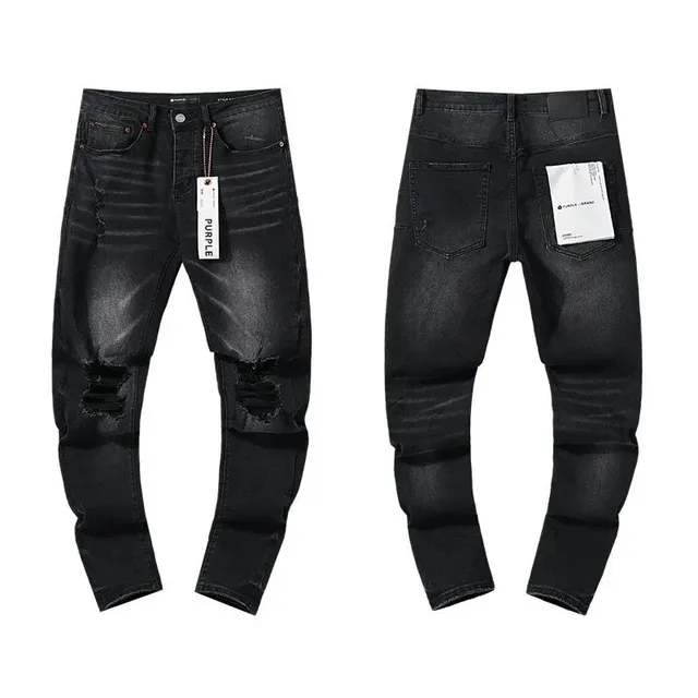 Purple Brand Distressed Slim Fit Jeans Black Wash