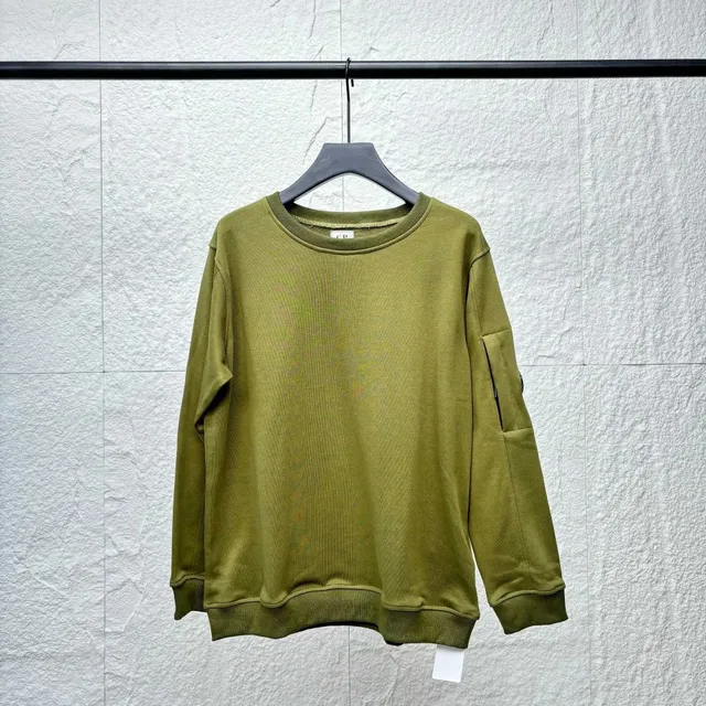 C.P. Company Crewneck Sweatshirt Olive Green with Sleeve Pocket
