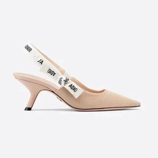 Dior Slingback Heel Cannage Mesh with Oblique Strap