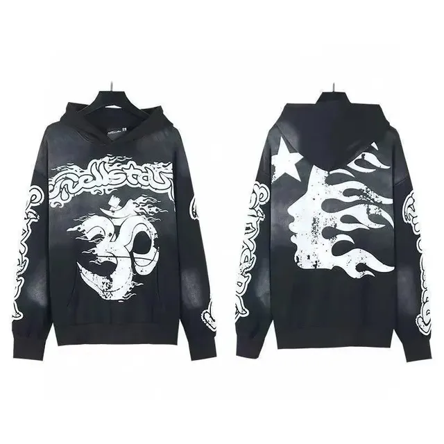 Hellstar Hoodie Om Symbol Flame Print