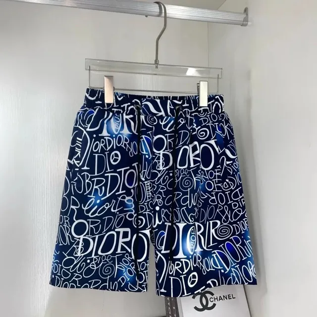 Dior Logo Print Shorts All-Over Graffiti Logo