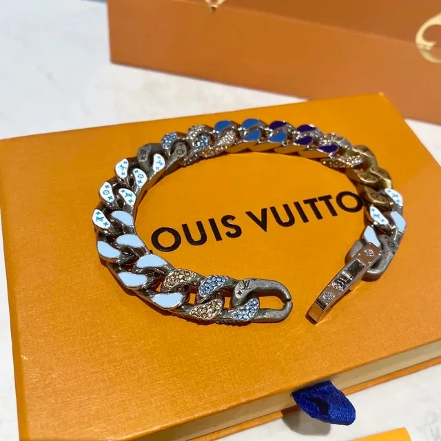 Louis Vuitton Chain Bracelet Enamel and Crystal
