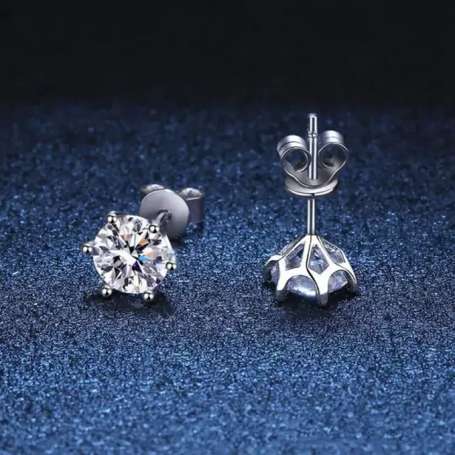 Stud Earrings Round Cut Crystal