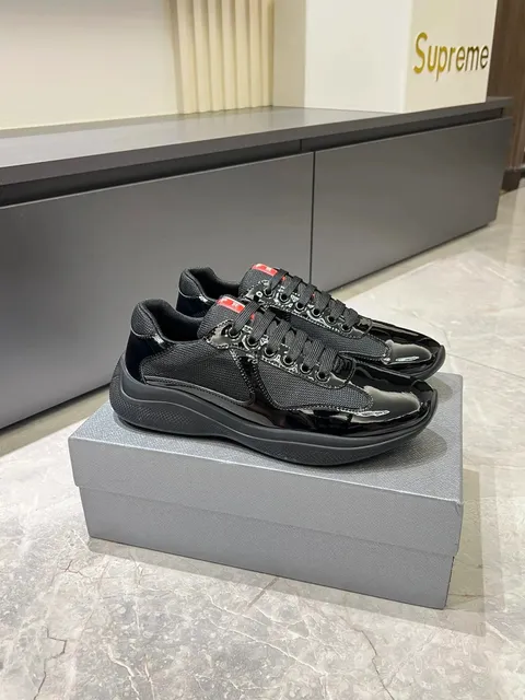 Supreme Prada Linea Rossa Sneaker Black Patent and Mesh