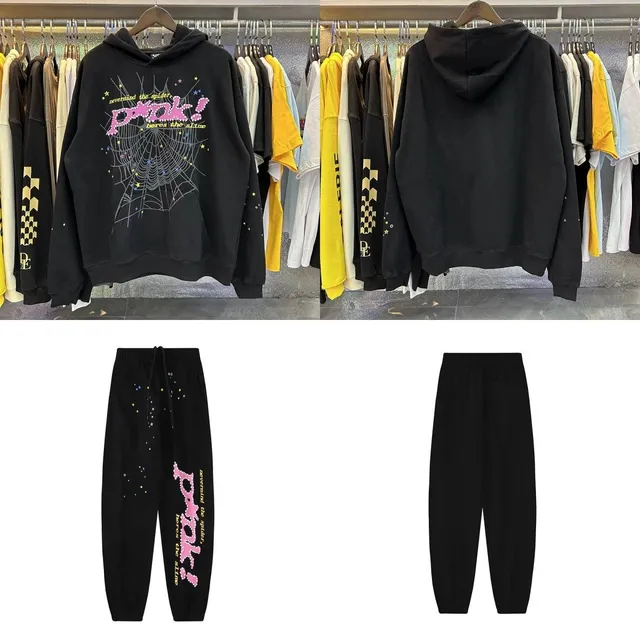 Corteiz Hoodie and Joggers Set Spider Web Graphic