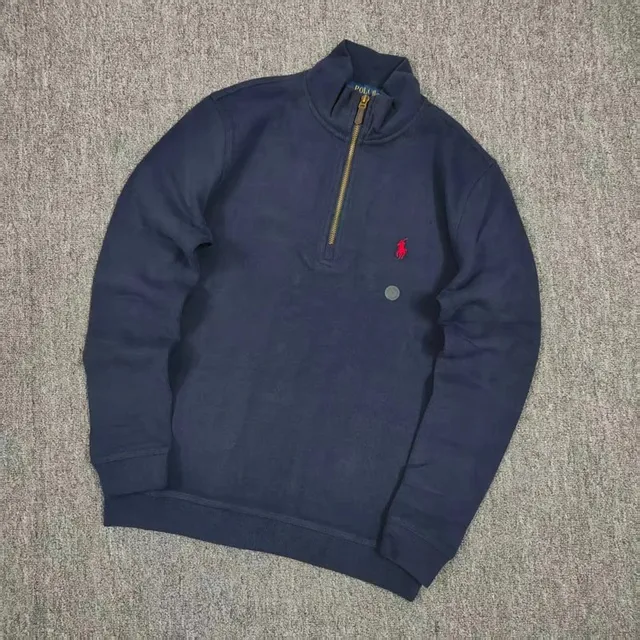 Polo Ralph Lauren Quarter-Zip Sweatshirt Navy with Red Pony