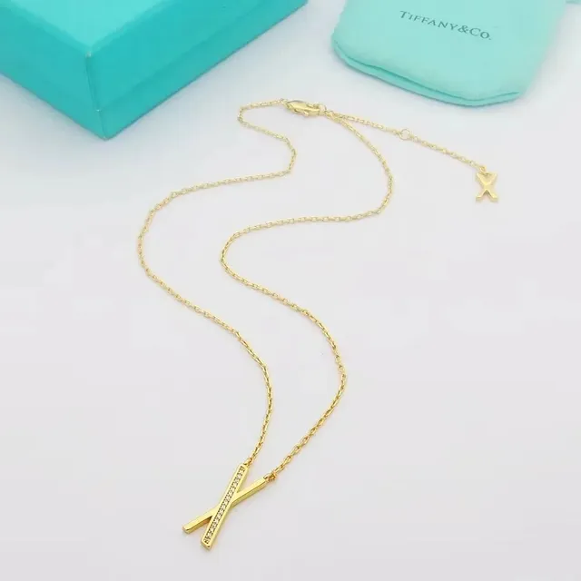 Tiffany & Co. Tiffany T Necklace X Pendant with Pave Diamonds
