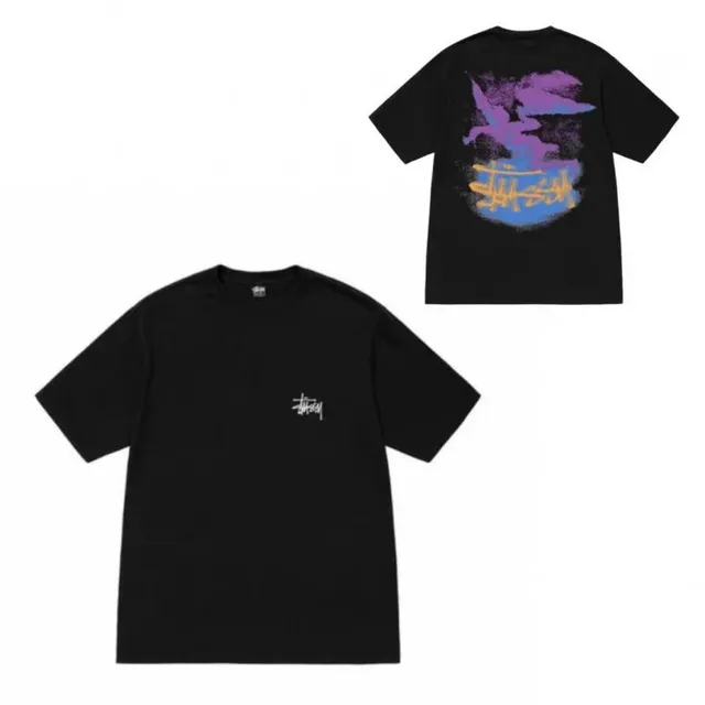 Stüssy Graphic T-Shirt Purple and Blue Print