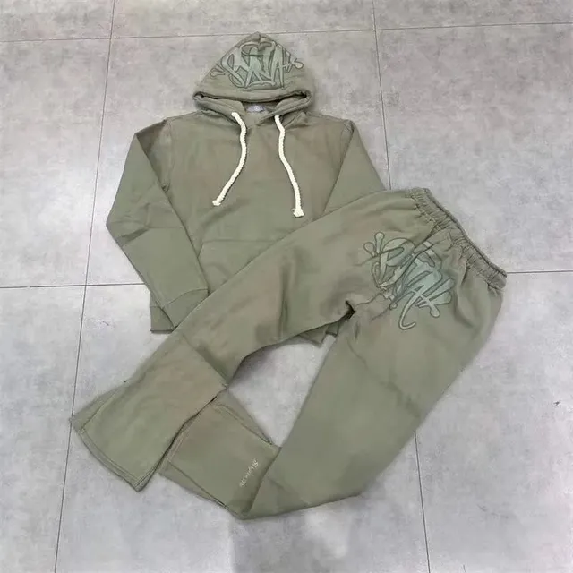 Gallery Dept. Hoodie and Joggers Set Olive Green with Embroidered Logo