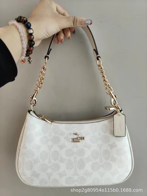 Coach Shoulder Bag Signature Coated Canvas