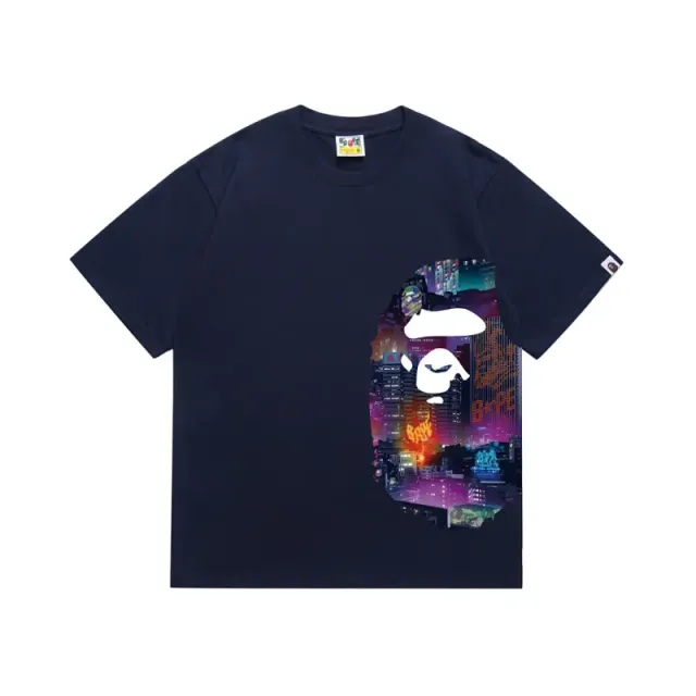BAPE Ape Head Graphic Tee Neon City Print