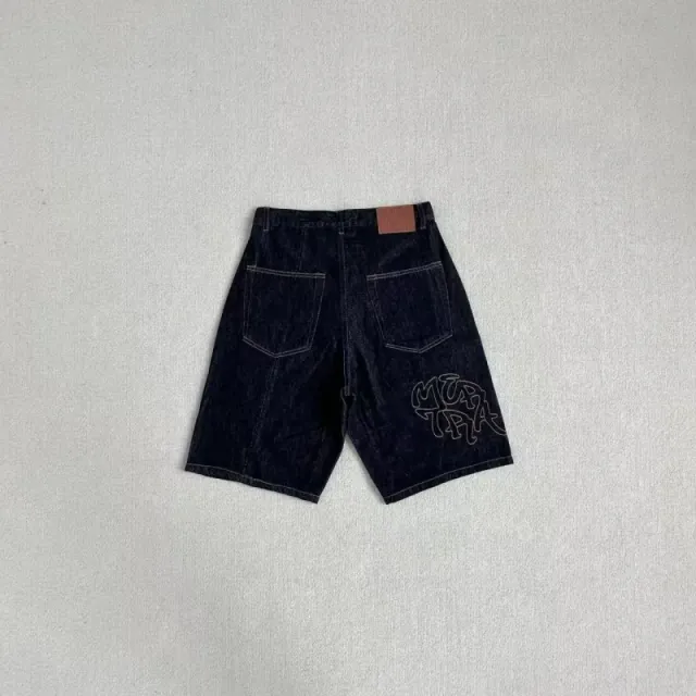 Mertra Denim Shorts Embroidered Logo
