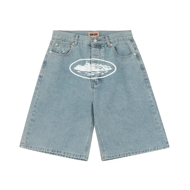 Denim Tears Denim Shorts Island Print
