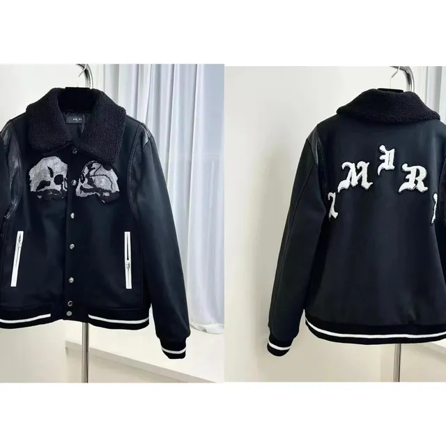 Amiri Varsity Jacket Skull Embroidery