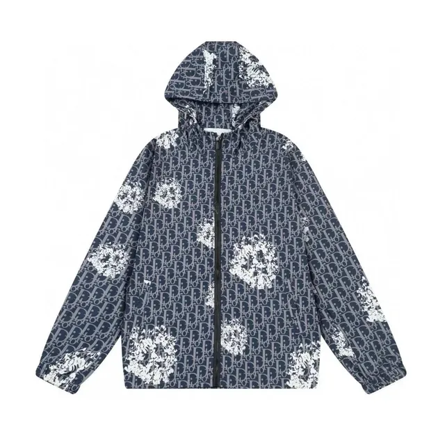 Dior Hooded Windbreaker Oblique Logo and Floral Print