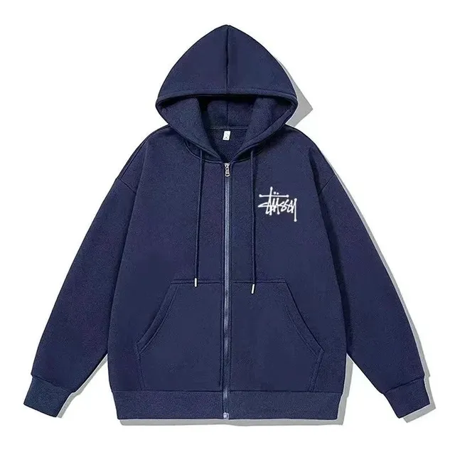Stüssy Zip-Up Hoodie Logo Print