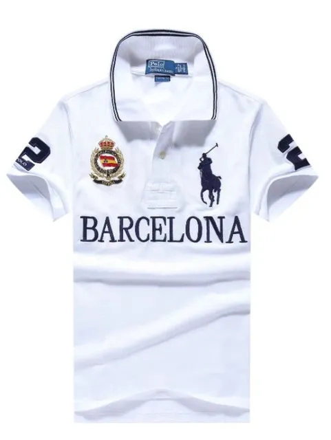 Polo Ralph Lauren polo shirt white with text, Spanish crest, and Polo Pony