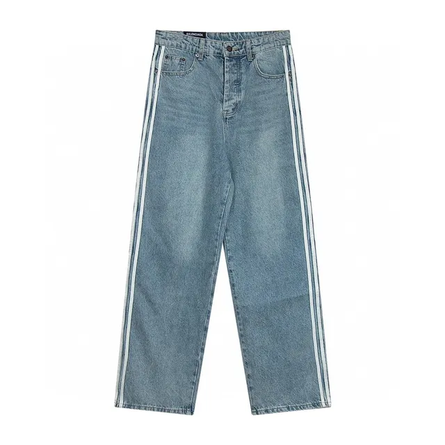 Balenciaga Track Stripe Jeans Light Wash