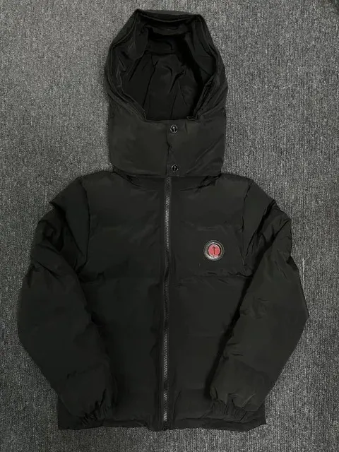 Balenciaga City Puffer Jacket Black with Red Logo