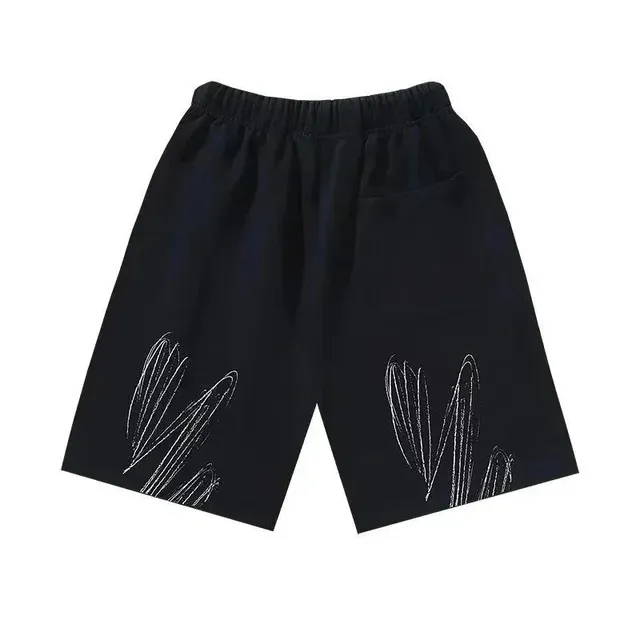 Drawstring Shorts Abstract Print