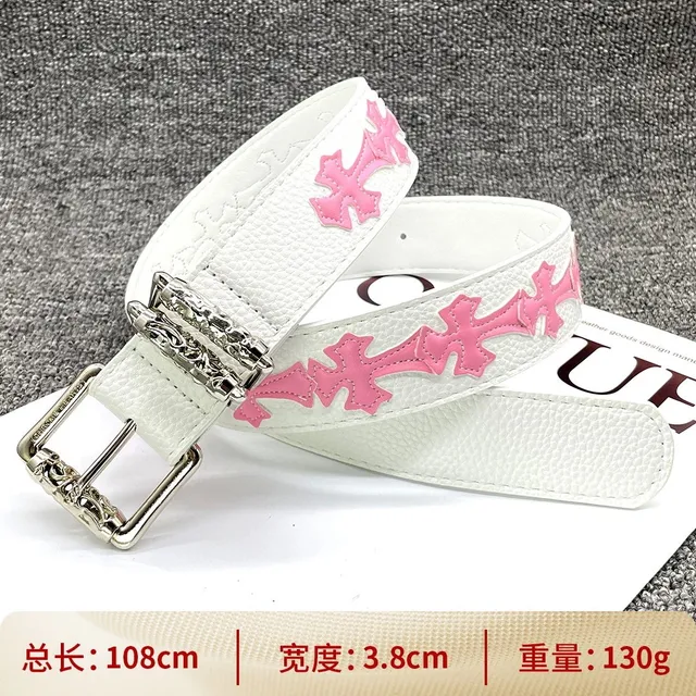 Chrome Hearts Cross Belt Pink Cross Appliqué