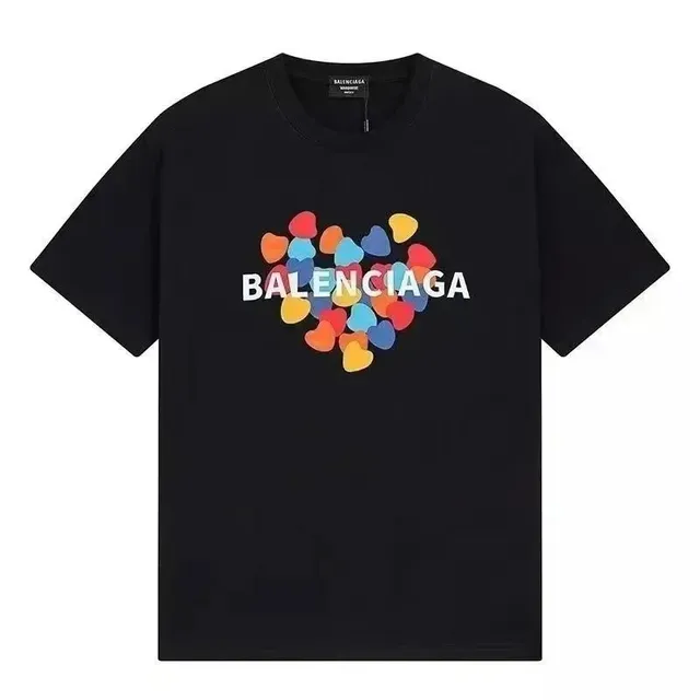 Balenciaga Heart Logo T-Shirt Multicolor Heart Print