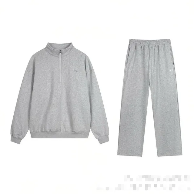 灰色半拉链直筒-套装(升级版本,尺码:S-XL)