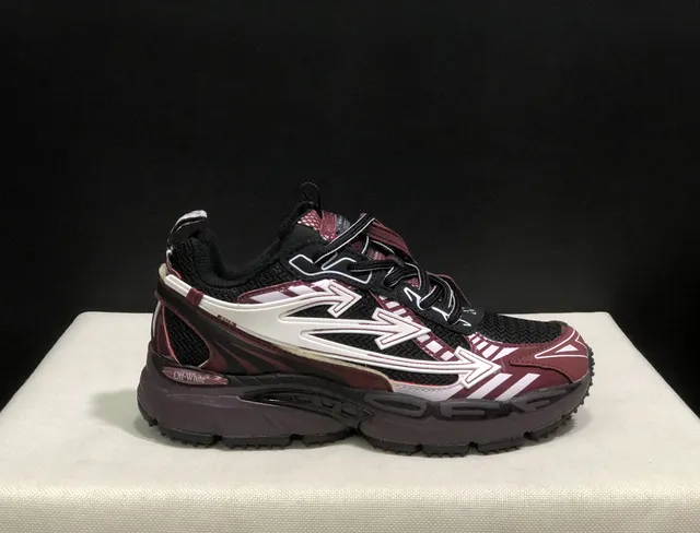 Off-White × Nike Arrow Sneaker Maroon Black White