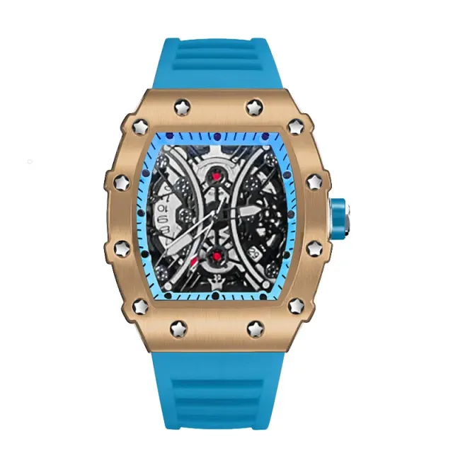 Richard Mille RM 011 Sapphire Dial with Blue Rubber Strap