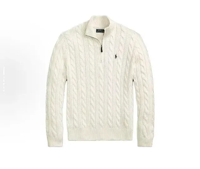 Polo Ralph Lauren Cable Knit Quarter-Zip Sweater Ivory