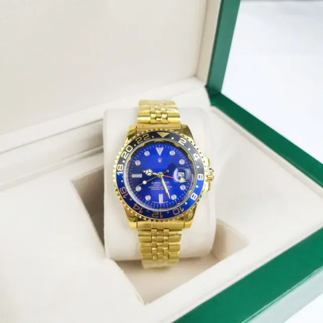 Rolex Submariner Blue Dial with Gold Bezel