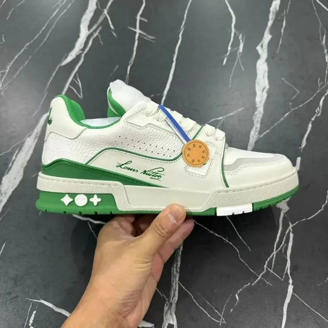 Louis Vuitton LV Trainer White Green