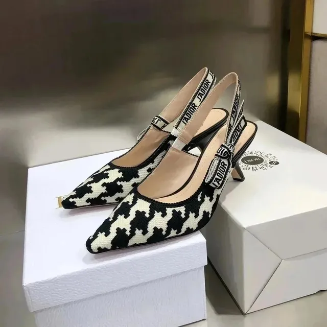 Dior Slingback Houndstooth