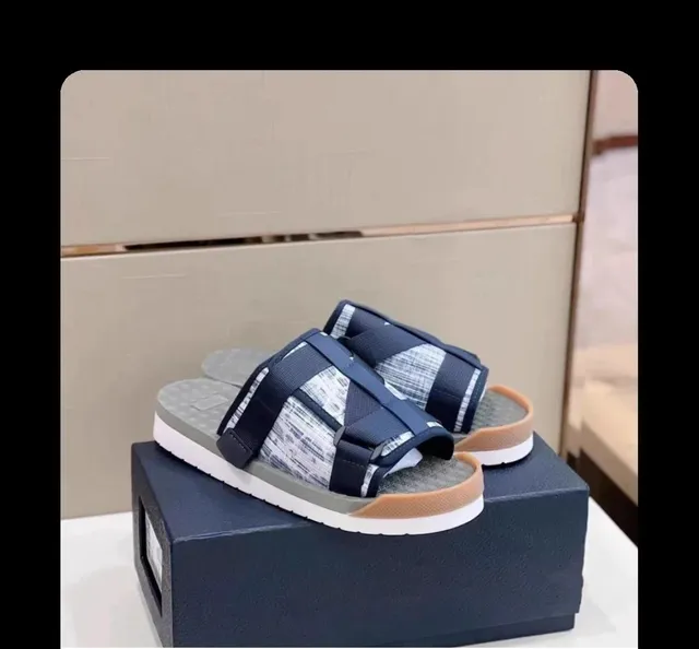 Balenciaga Speed Slider Navy/White/Beige