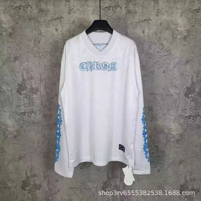 Ice hockey jersey with white long sleeves
