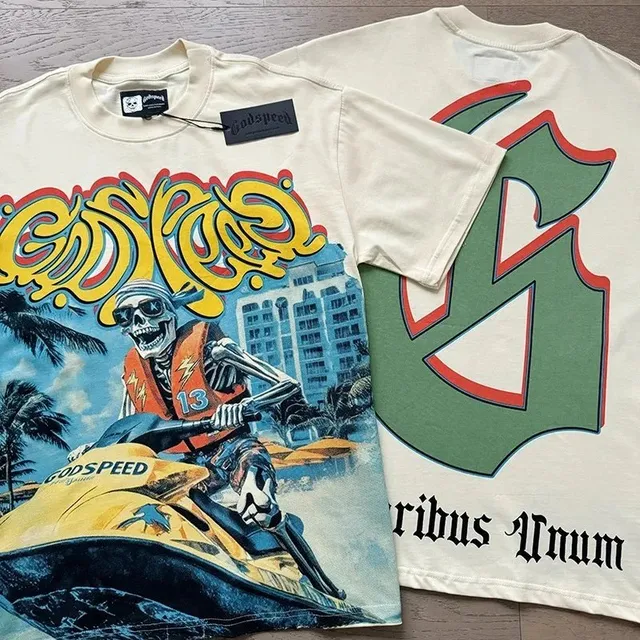 Godspeed Graphic Tee Skull Jet Ski Print