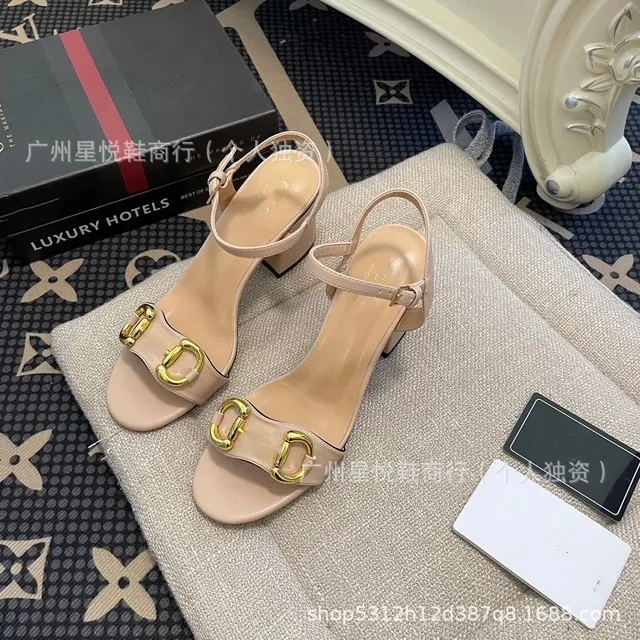 Gucci Horsebit 1955 Sandal Beige Leather with Gold Horsebit
