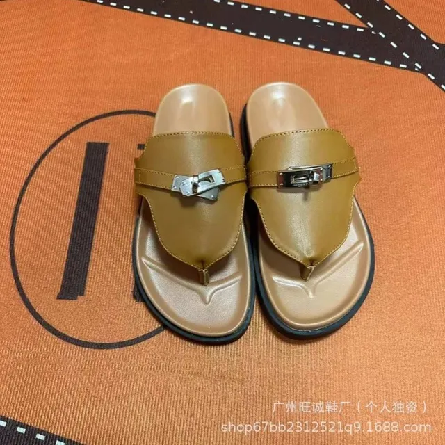 Hermès Oran Sandal Beige Leather with Palladium Hardware